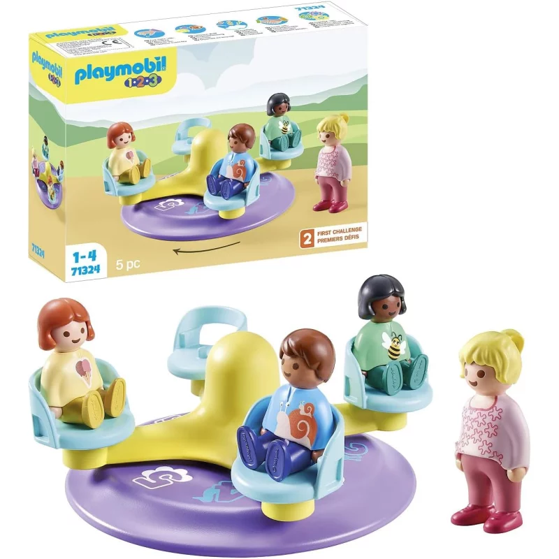 Image : Playmobil 1.2.3 71324 Enfants et tourniquet