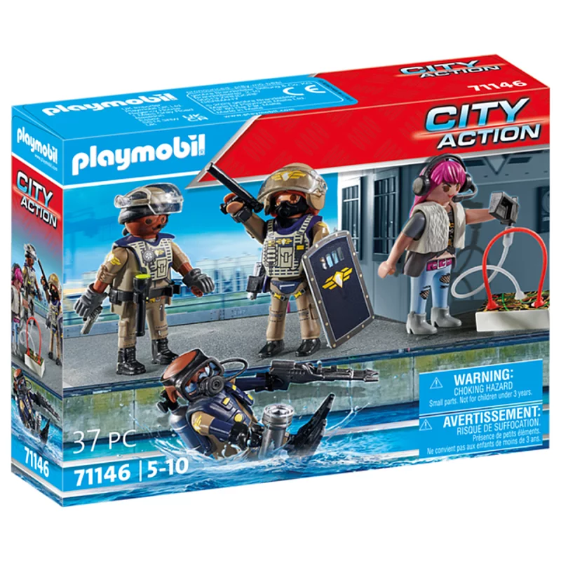 Image : Playmobil City Action 71146 Equipe forces speciales avec bandit 71146