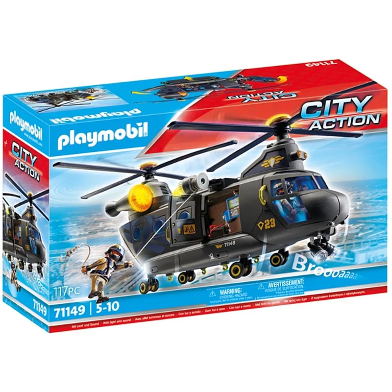 Image : Playmobil City Action 71149 Helicoptere des forces speciales