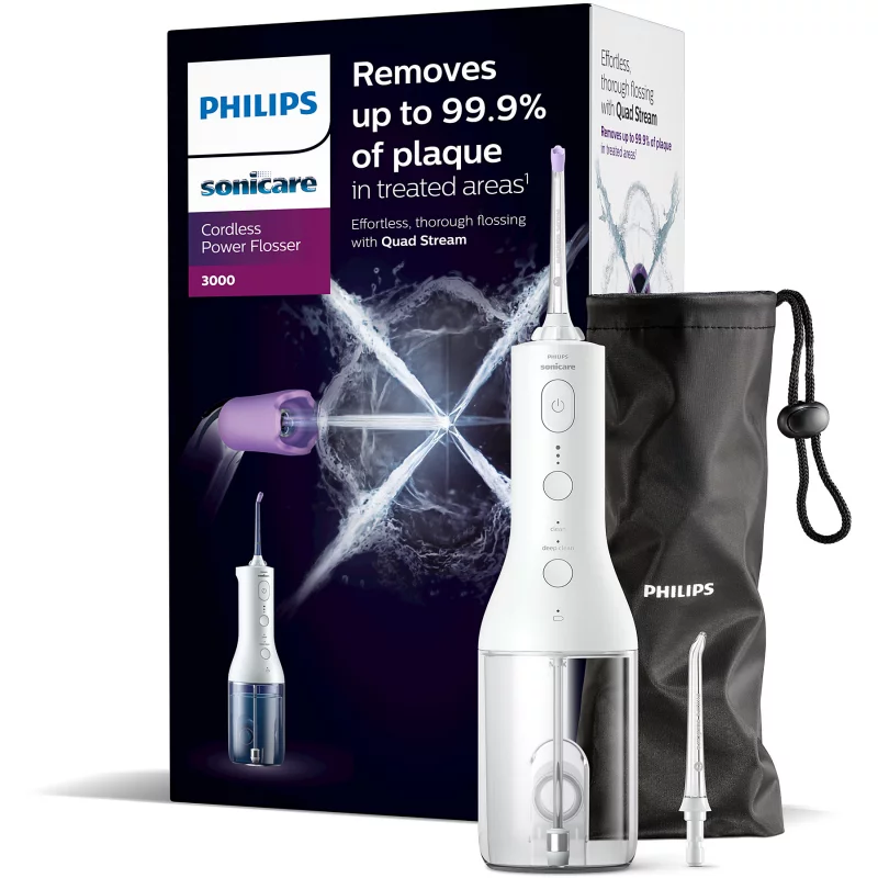 Image : Hydropulseur PHILIPS HX3826/31 Power Flosser sans fil Blanc