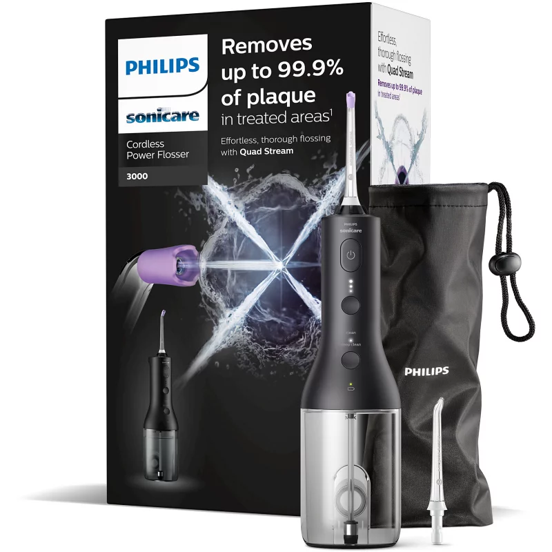 Image : Hydropulseur PHILIPS HX3826/33 PowerFlosser sans fil noir