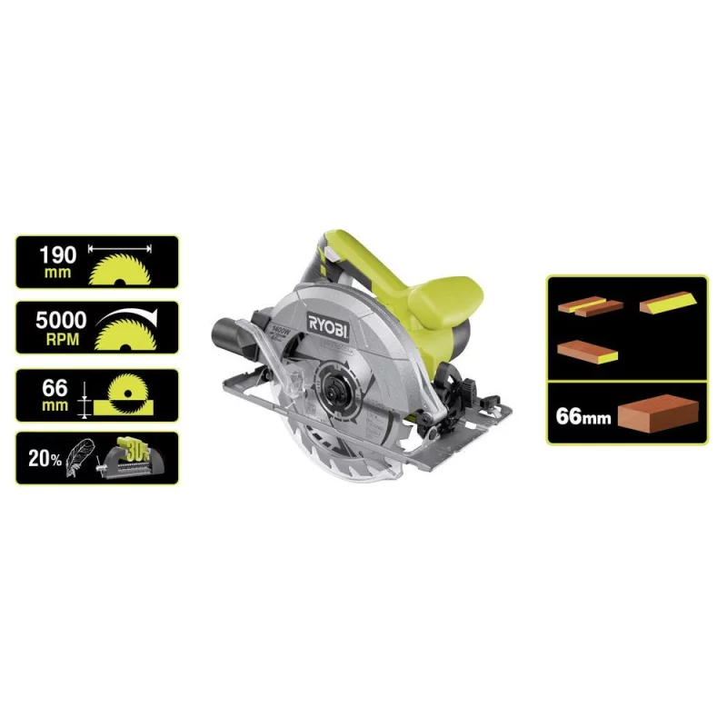Image : RYOBI Rcs1400-kb48 Scie circulaire filaire