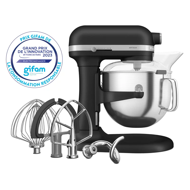 Image : KITCHENAID 5KSM70SHXEBK truffe noire Robot patissier