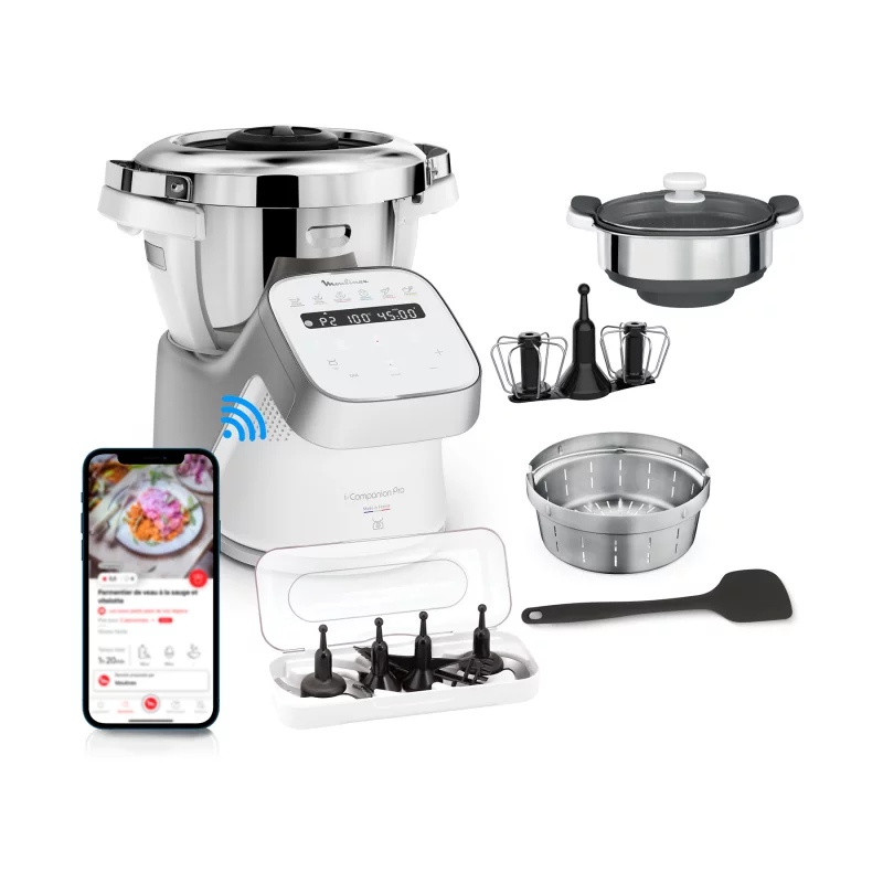 Image : MOULINEX I companion pro + cuiseur vapeur YY5287F Robot cuiseur