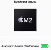 Image : Apple MacBook Air 13'' 256 Go SSD 8 Go Puce M2 Minuit 2022 - MLY33FN/A
