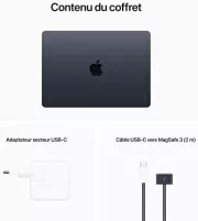 Image : Apple MacBook Air 13'' 256 Go SSD 8 Go Puce M2 Minuit 2022 - MLY33FN/A