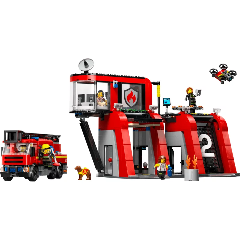 Image : LEGO 60414 City La caserne et le camion de pompiers