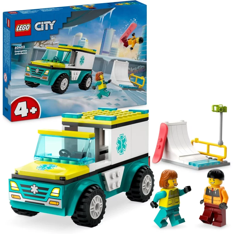 Image : LEGO 60403 City L'ambulance de secours et le snowboardeur