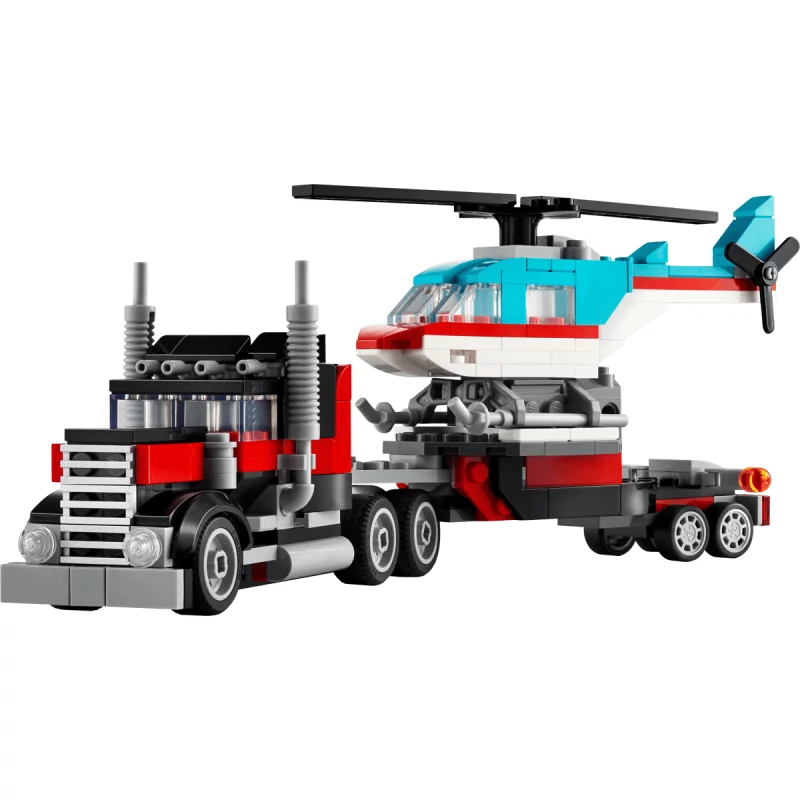 Image : LEGO 31146 Creator 3-en-1 Le camion remorque avec helicoptere