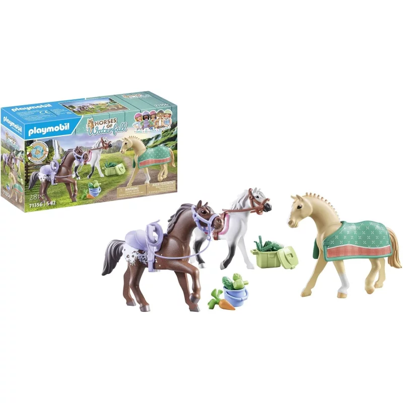 Image : Playmobil 71356 3 chevaux Morgan Quarter Horse & Shagya Horses of Waterfall