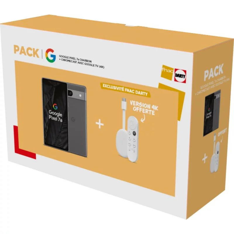 Image : Google Pixel 7a 128Go Charbon 5G + ChromeCast TV 4K