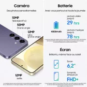 Image : Samsung GALAXY S24 128GO argent 5G Smartphone