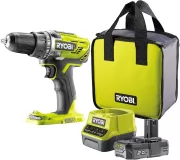 Image : RYOBI R18DD3-120S Perceuse-visseuse sans fil 18V 50Nm Mandrin 13mm + 1 batterie 2 0Ah + chargeur rapide 2 0Ah + sac de transport