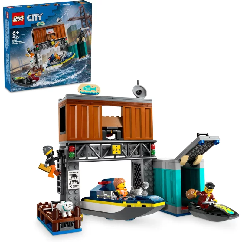 Image : LEGO 60417 Le hors-bord de la police et la cachette des voleurs City