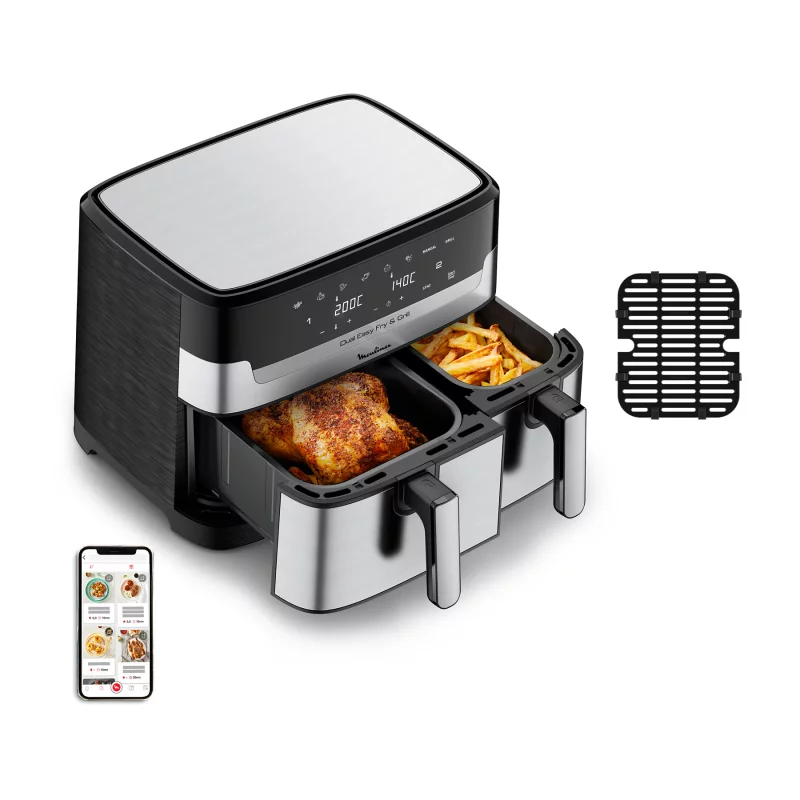 Image : Moulinex Friteuse Dual Easy Fry & Grill EZ905D20