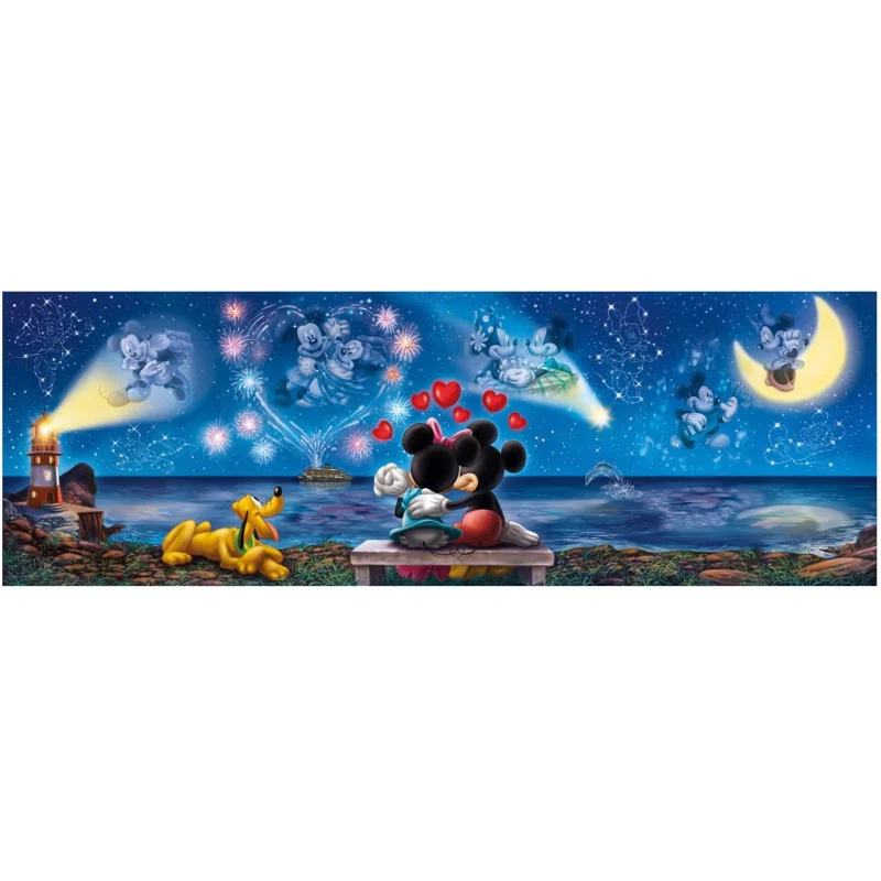 Image : Clementoni  Puzzle Disney Panorama Collection - Mickey et Minnie - 1000 Pieces
