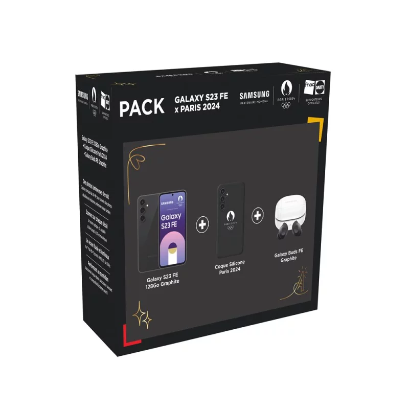 Image : Pack Samsung Galaxy S23 FEGraphite + Galaxy Buds FE + Coque en silicone Paris 2024