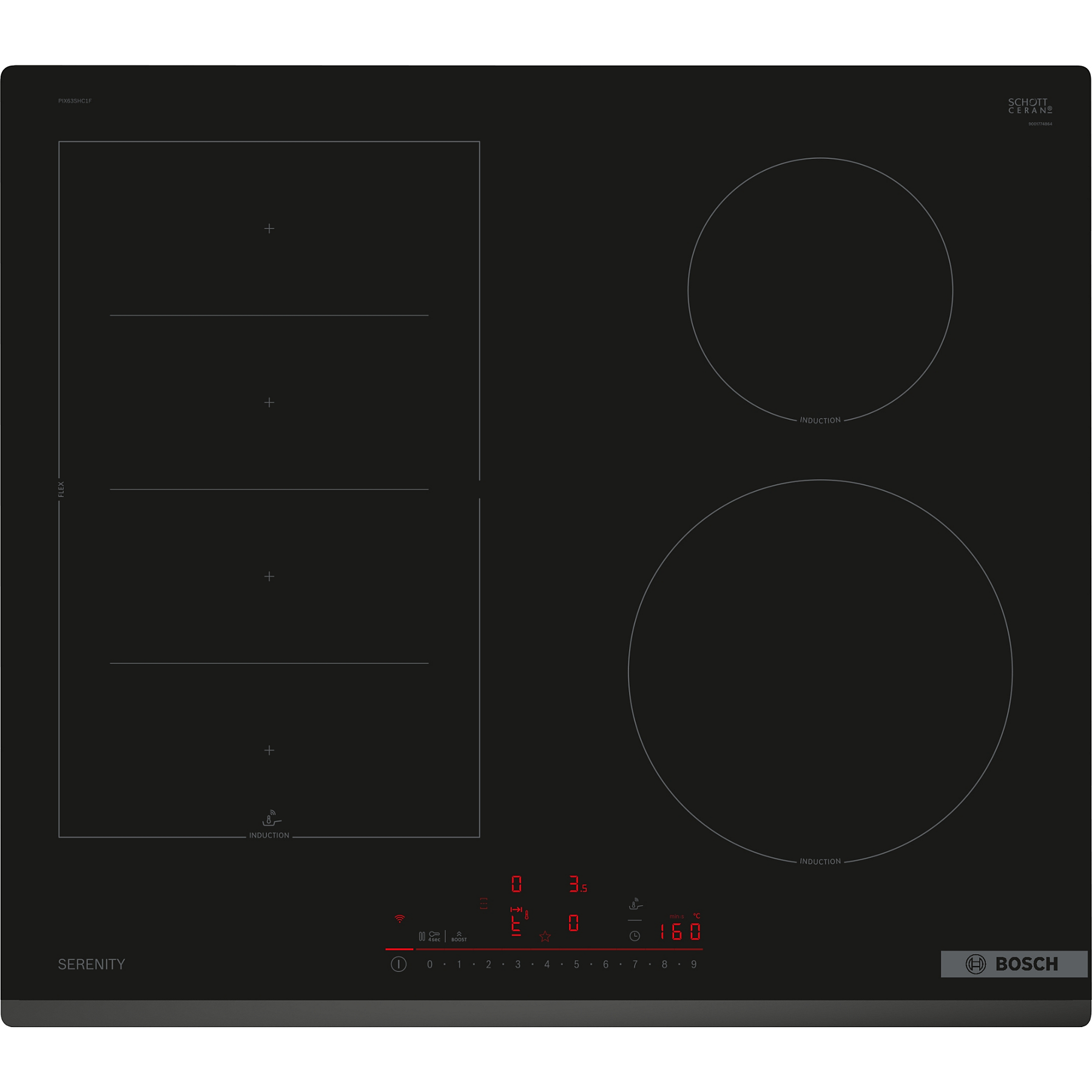 Image : BOSCH PIX63SHC1F Serenity FlexInduction Table induction
