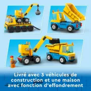 Image : LEGO City 60391 Les camions de chantier et la grue a boule de demolition