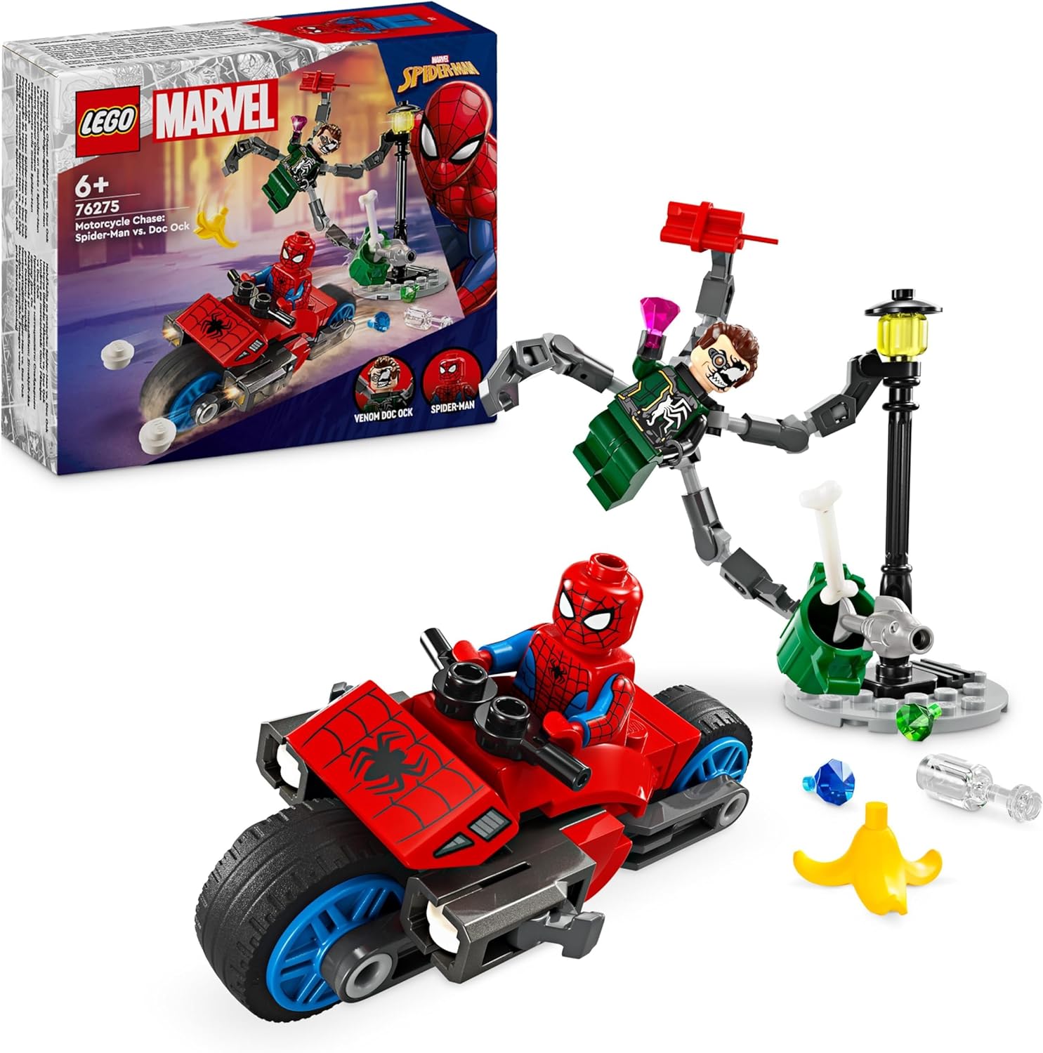 Image : LEGO 76275 La course-poursuite en moto: Spider-Man contre Docteur Octopus