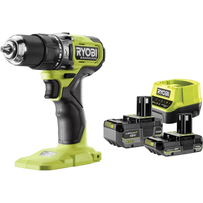 Image : RYOBI Perceuse-visseuse a percussion BRUSHLESS RPD18BL1-2C42S
