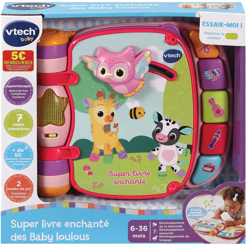 Image : VTech - Super Livre Enchante Des Baby Loulous Rose