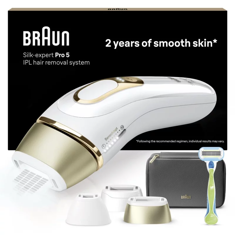 Image : Braun Silk expert Pro 5 PL5242 Blanc et Dore