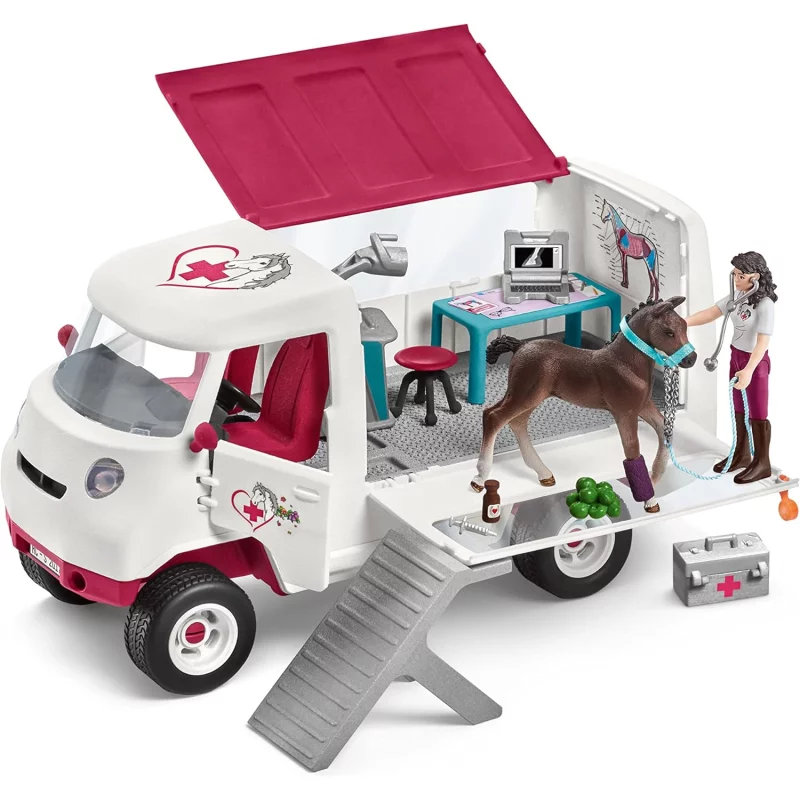 Image : SCHLEICH Veterinaire Mobile avec Poulain Hanovrien