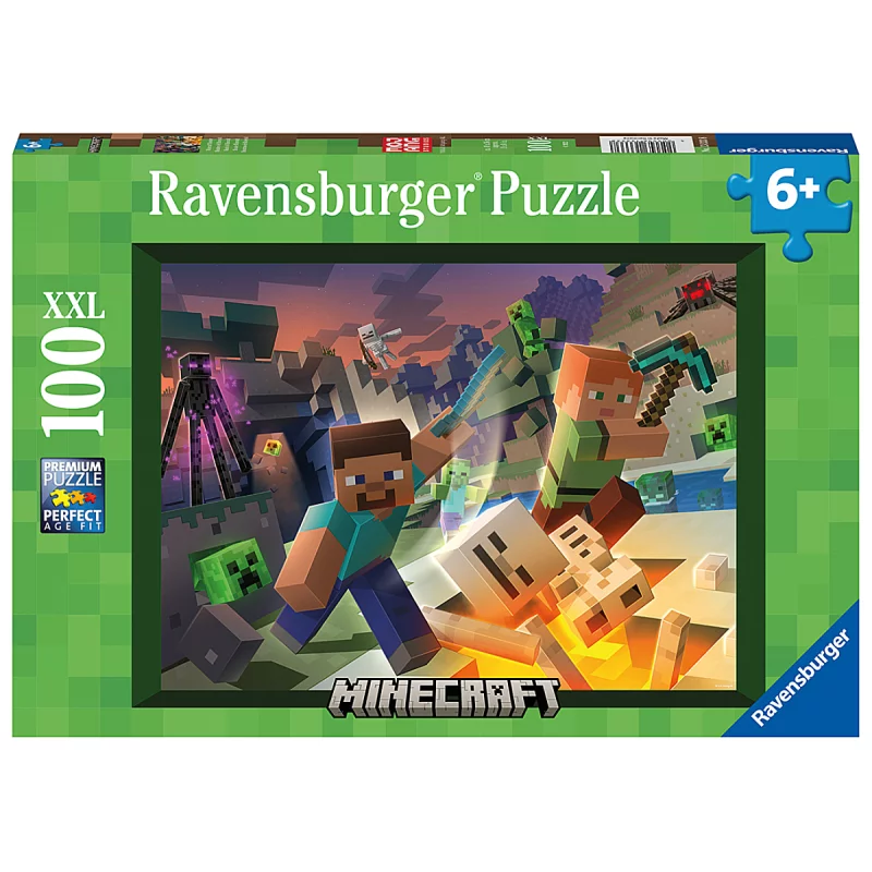 Image : Ravensburger Puzzle 100 p XXL - Monstres de Minecraft