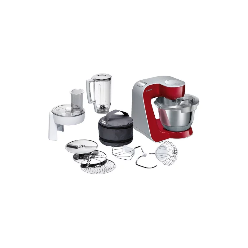 Image : BOSCH Kitchen machine MUM5 - Rouge fonce/silver