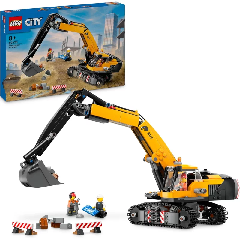 Image : LEGO City 60420 La pelleteuse de chantier jaune