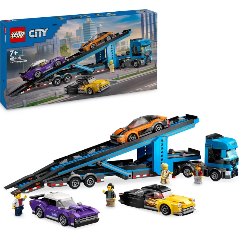 Image : LEGO City 60408 Le camion de transport de voitures de sport