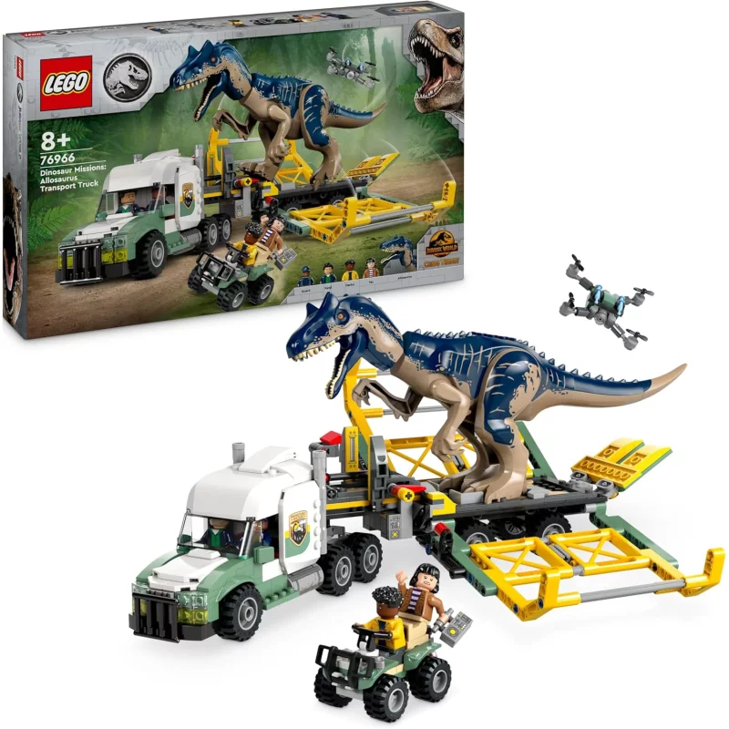Image : LEGO Jurassic World 76966 Missions dinosaures: le camion de transport de l'allosaure
