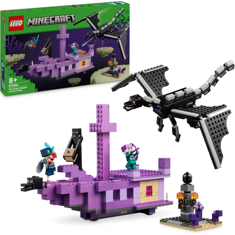 Image : LEGO Minecraft 21264 Le dragon et le navire de l'Ender