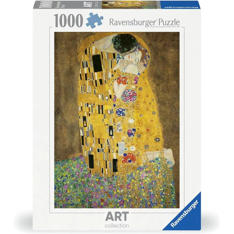 Image : Puzzle 1000 pieces Ravensburger Art collection Le baiser Gustav Klimt