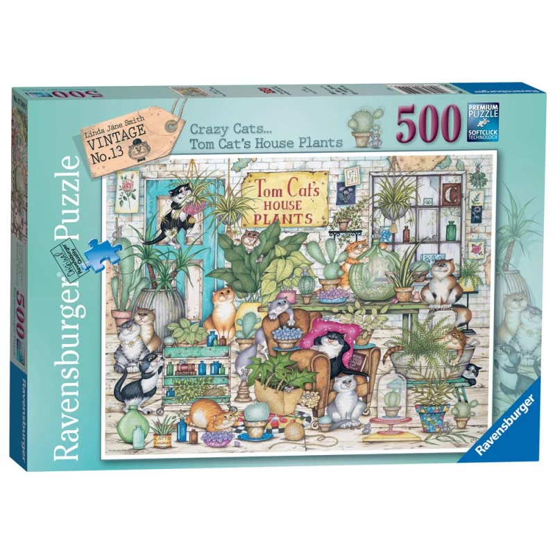 Image : Puzzle Ravensburger Tom Cat's House Plants 500 pieces