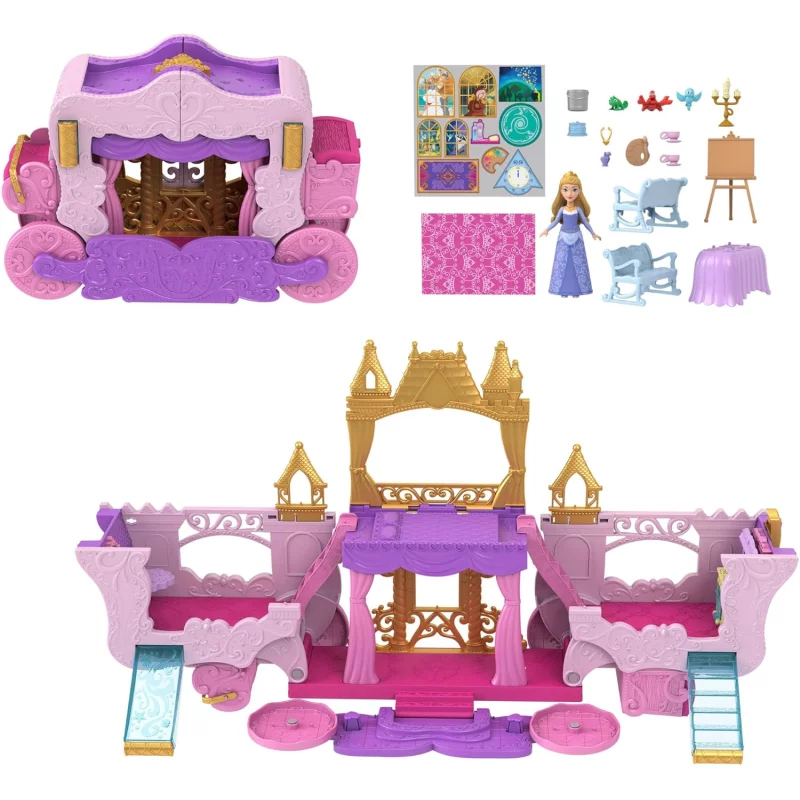 Image : Caleche et Chateau - Mattel Disney Princesses Coffret avec poupee Aurore
