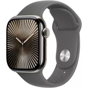 Apple Watch Series 10 GPS + Cellular 42mm Naturel avec Bracelet Sport Gris Mineral S/M - MWXD3QF/A