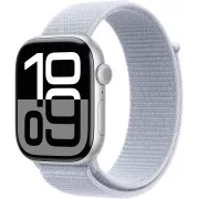 Apple Watch Series 10 GPS + Cellular 46mm Boitier en Aluminium Argent avec Boucle Sport Nuee bleue - MWY23QF/A
