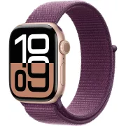 APPLE Watch Series 10 GPS + Cellular 42mm Aluminium Rose Gold avec Boucle Sport Prune - MWXC3QF/A