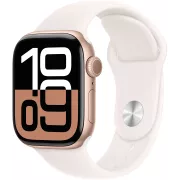 Apple Watch Series 10 GPS + Cellular 42mm Aluminium Rose Gold avec Bracelet Sport Rose Tendre M/L - MWXA3QF/A