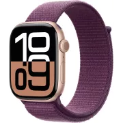 APPLE Watch Series 10 GPS 46mm Aluminium Rose Gold avec Boucle Sport Prune - MWWV3QF/A