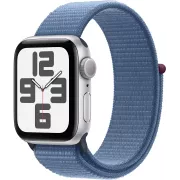 Apple Watch SE GPS 44 mm Aluminium Argent avec Boucle Sport Nuee bleue - MXET3QF/A