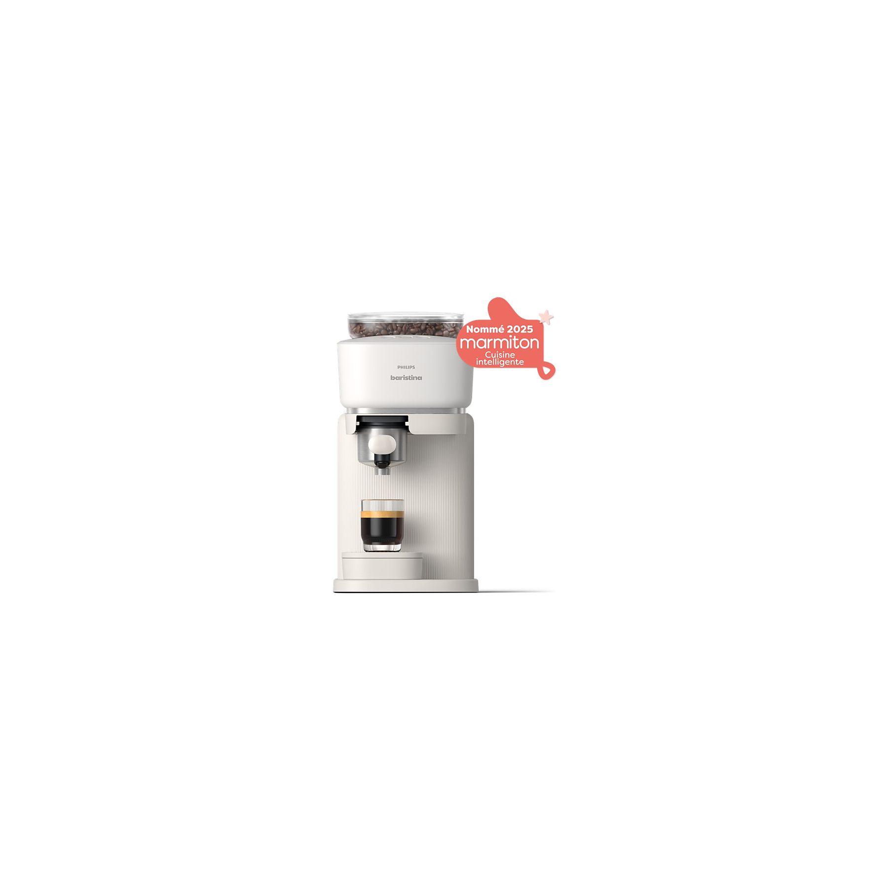 Image : PHILIPS Baristina BAR300/00 Milky White Expresso broyeur