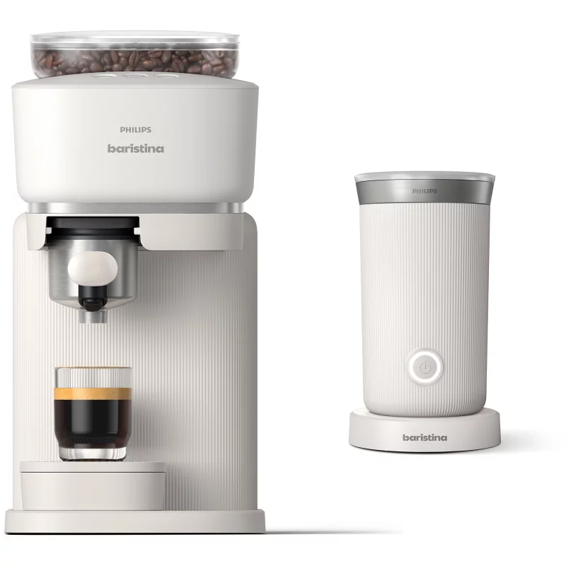 Image : PHILIPS BAR303/00 Milky White + mousseur a lait Expresso broyeur