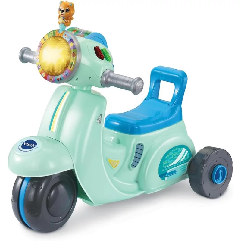 Image : VTech - Porteur Scooter Interactif 3 en 1 Bleu