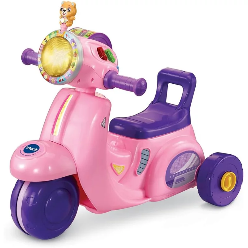 Image : VTech - Porteur Scooter Interactif 3 en 1 Rose