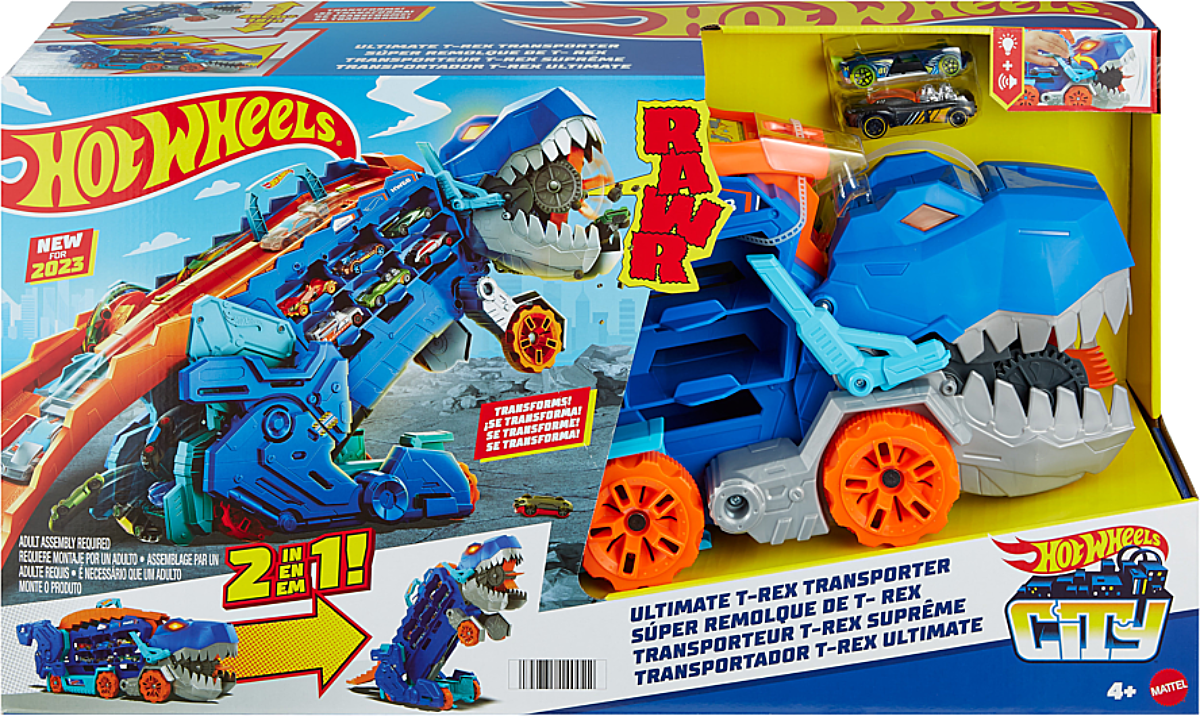 Image : Hot Wheels City Transporteur T-Rex pour +20 voitures