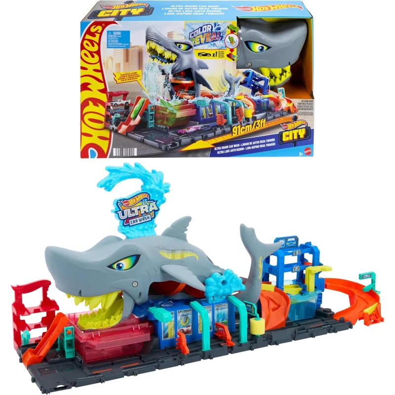 Image : Hot Wheels City Station de Lavage Requin