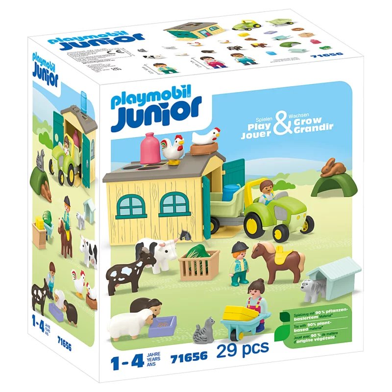 Image : PLAYMOBIL Junior 71656 Ferme tracteur et animaux